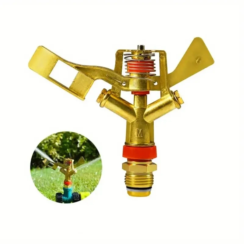 1pc 360 Degree Rotation Lawn Impact Sprinkler WateringSprinklers Male Metal Pulsating Farm Sprinklers For Garden IrrigationAgric