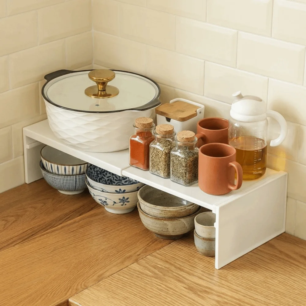 

Пластиковая выдвижная кухонная полка, нескользящая, экономящая место, для хранения бутылок с приправами, минималистичная, регулируемая, для обуви, для гардероба