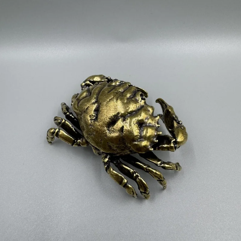 Antique Collectible Copper Ornament - Wealth Coming from All Directions - Pure Brass Crab Decorative Craft