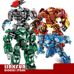 Marvel  Avengers Blocks Model Iron Man Mecha Hulkbuster War Machine SuperHeroes DIY Building Bricks Dolls Toys for Boys Kids