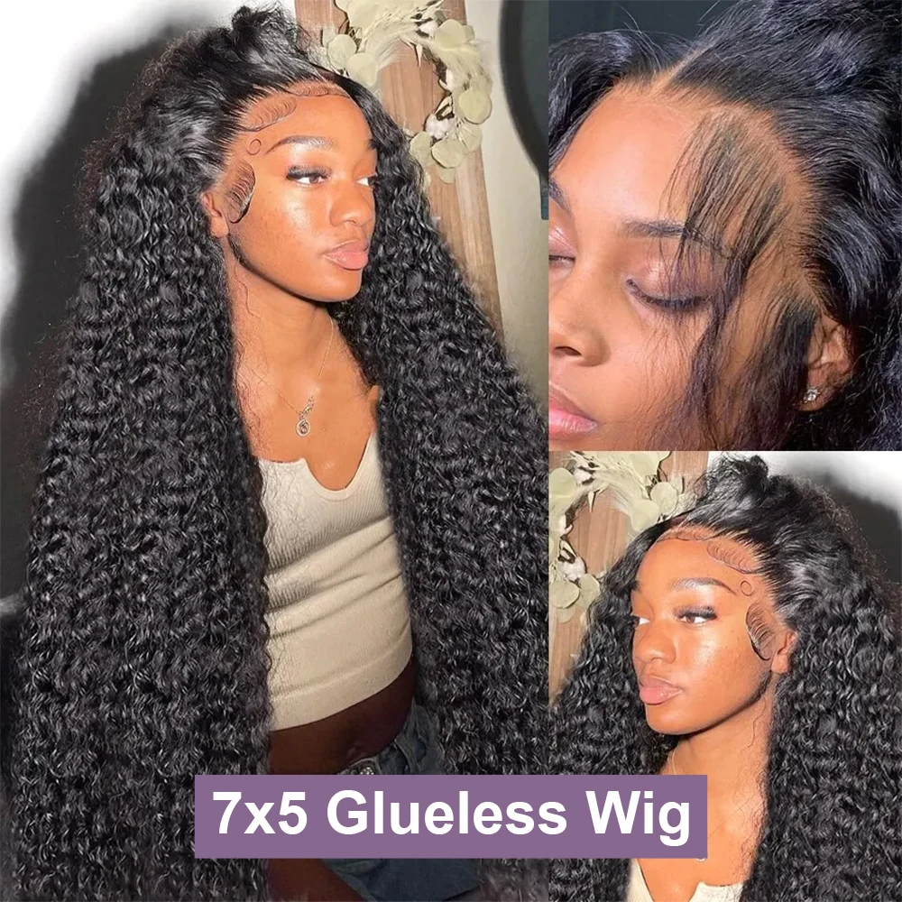 250% Deep Wave Glueless Wig Human Hair Ready To Go Water Wave Brazilian 7x5 13x4 Lace Front Human Hair Wigs PrePlucked For Women