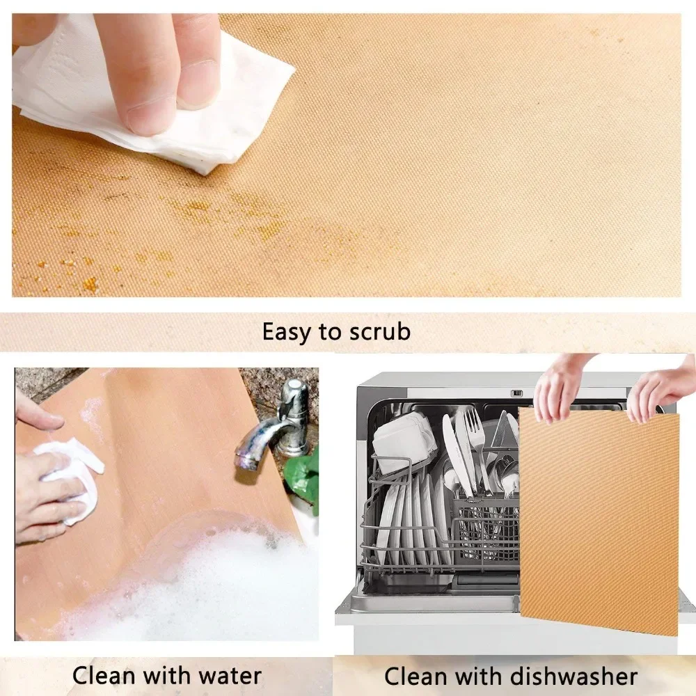 Almohadilla de papel de transferencia de calor antiadherente, tapete de papel para cocinar, horno lavable, herramientas de cocina reutilizables y