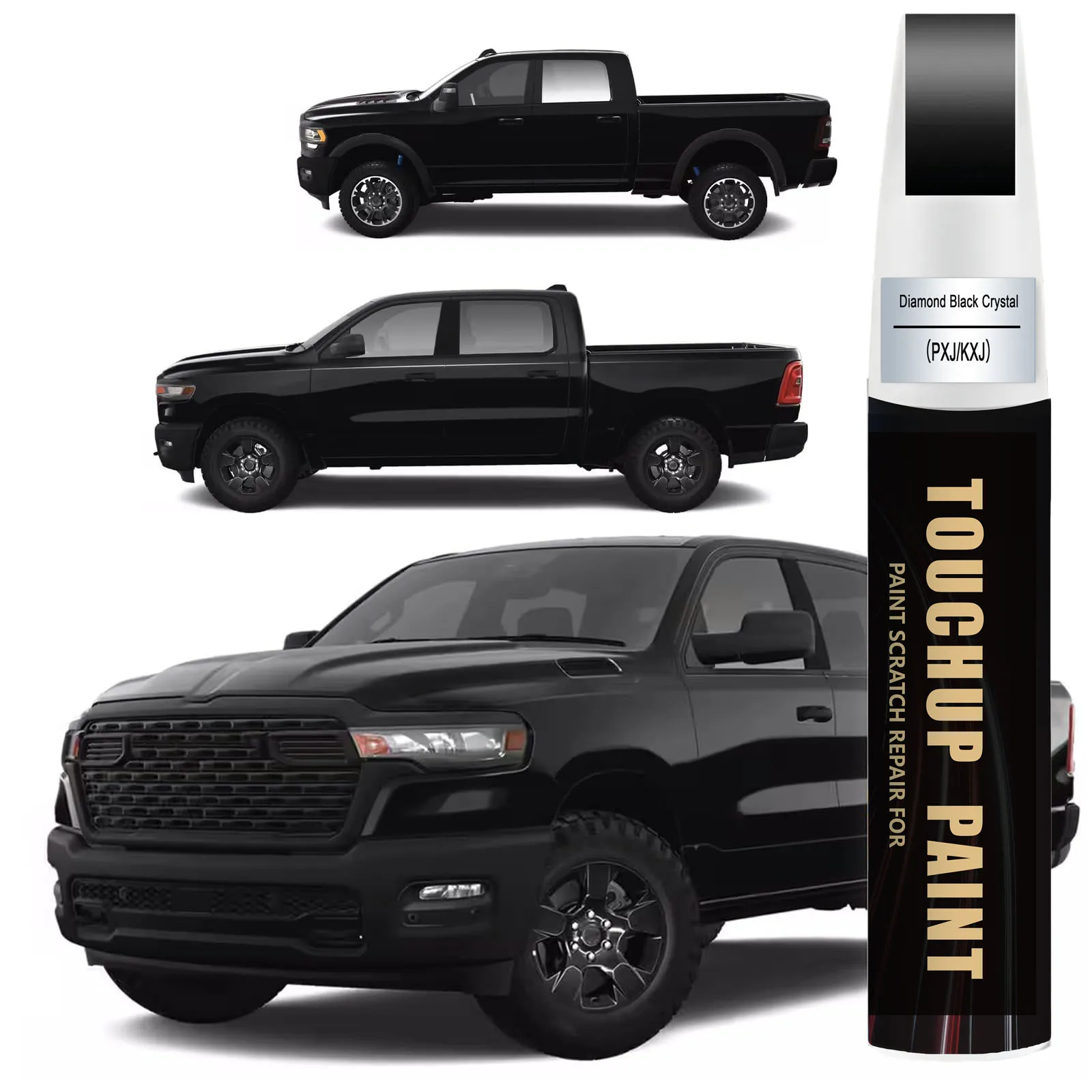Diamond Black Crystal Pearl-Coat(PXJ/KXJ) Touch Up Paint Compatible with Dodge Ram, Car Paint Pen Scratch Repair