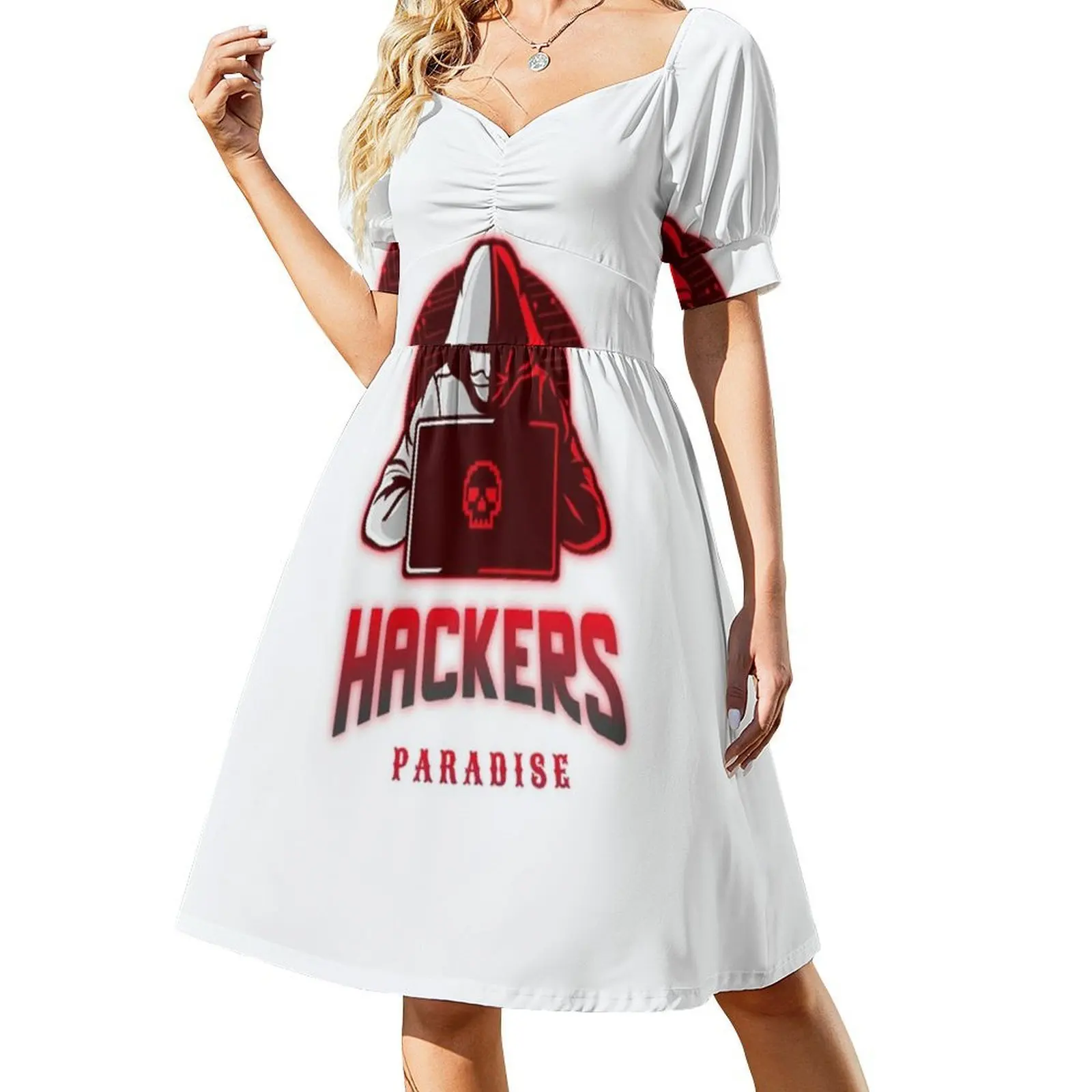 الكمبيوتر هاكر Preppy نمط فستان قصير للنساء ألف خط فضفاض صالح فستان يوم غير رسمي الكمبيوتر القراصنة الطالب الذي يذاكر كثيرا وادي السيليكون المرأة #2