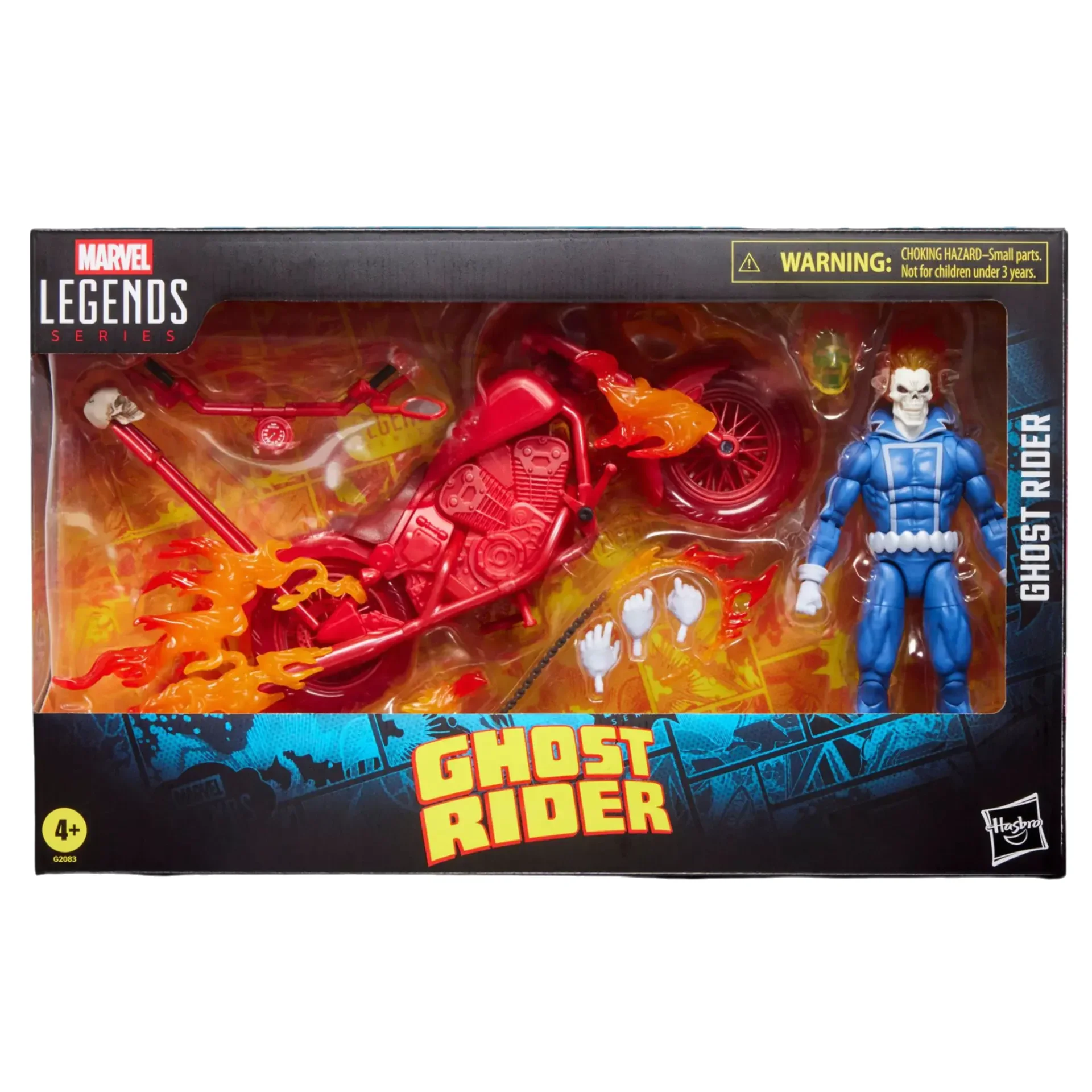 Figura de Ação Marvel Legends Ghost Rider Johnny Blaze com Motocicleta 6 Polegadas