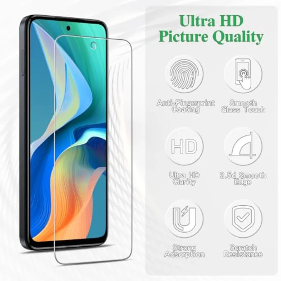 Pokolan [3Pack] Screen Protector for Motorola Moto G Power 5G 2024 Tempered Glass Film 9H Hardn Bubble Free Easy to Install Cas