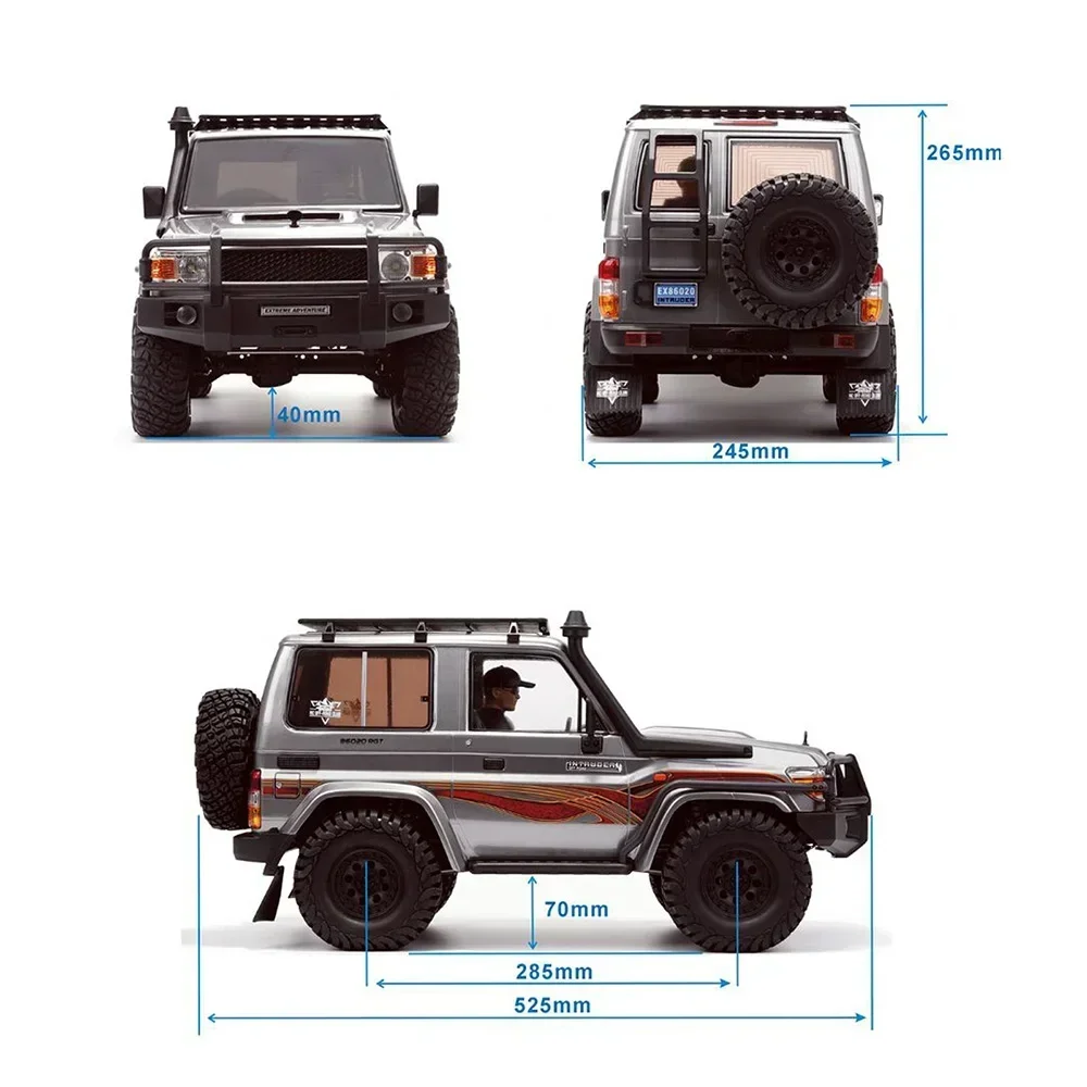 RGT EX86020 RC Crawler 4WD 1/10 Electric 2.4G Remote Control 6CH Model Cars Off-Road LED Light Control For Adult Model Toys RTR