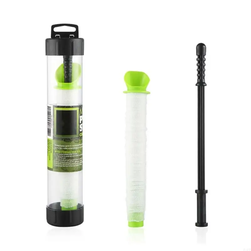 

F1FD Water Dissolving PVA Narrow Mesh Tube PVA Mesh Baits Bag with Funnel and Plunger