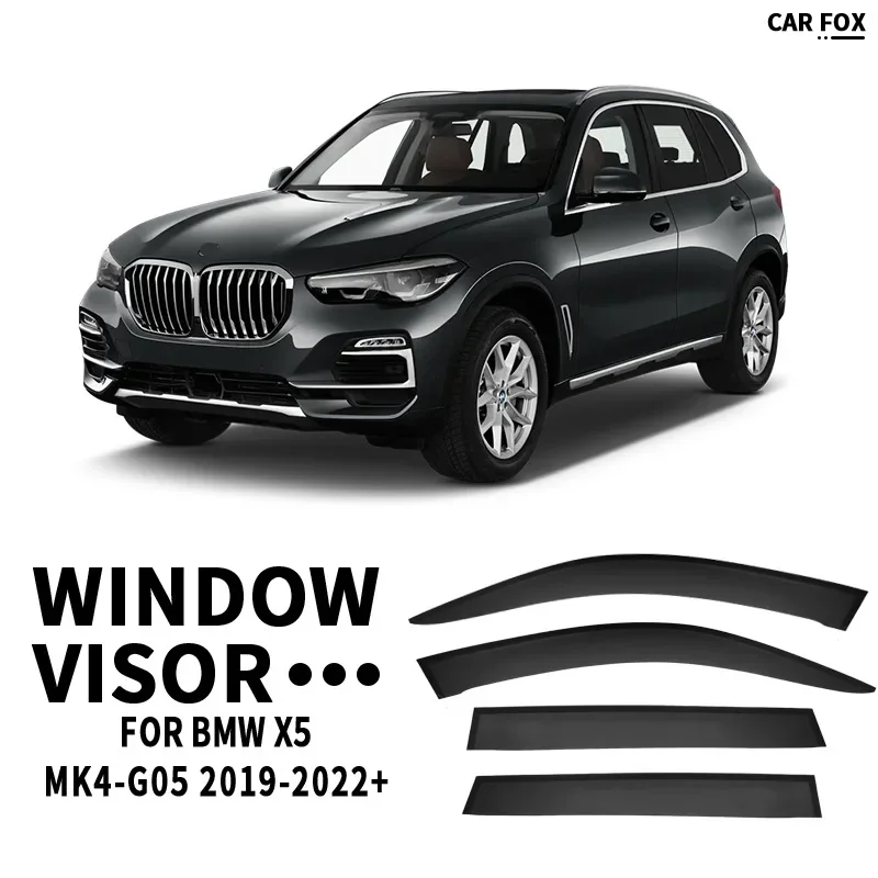 4Pcs Window Visor For BMW X5 MK4 G05 2019-2022+ Weathershield Sun Rain Deflector Guard Car Window Deflector