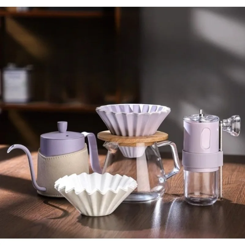 kit-de-preparation-manuelle-du-cafe-floral-violet-moulin-a-cafe-manuel-filtre-pot-ensemble-complet-d'outils-de-barista