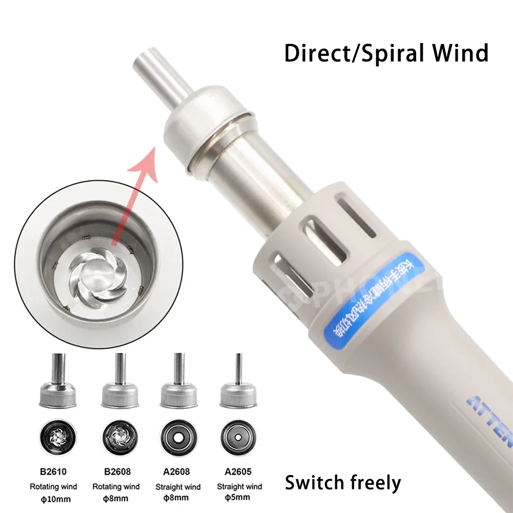 ATTEN-Estación de soldadura de pistola de aire caliente ST-862D, pantalla Digital, BGA, estación de retrabajo, dormir automático, herramienta de