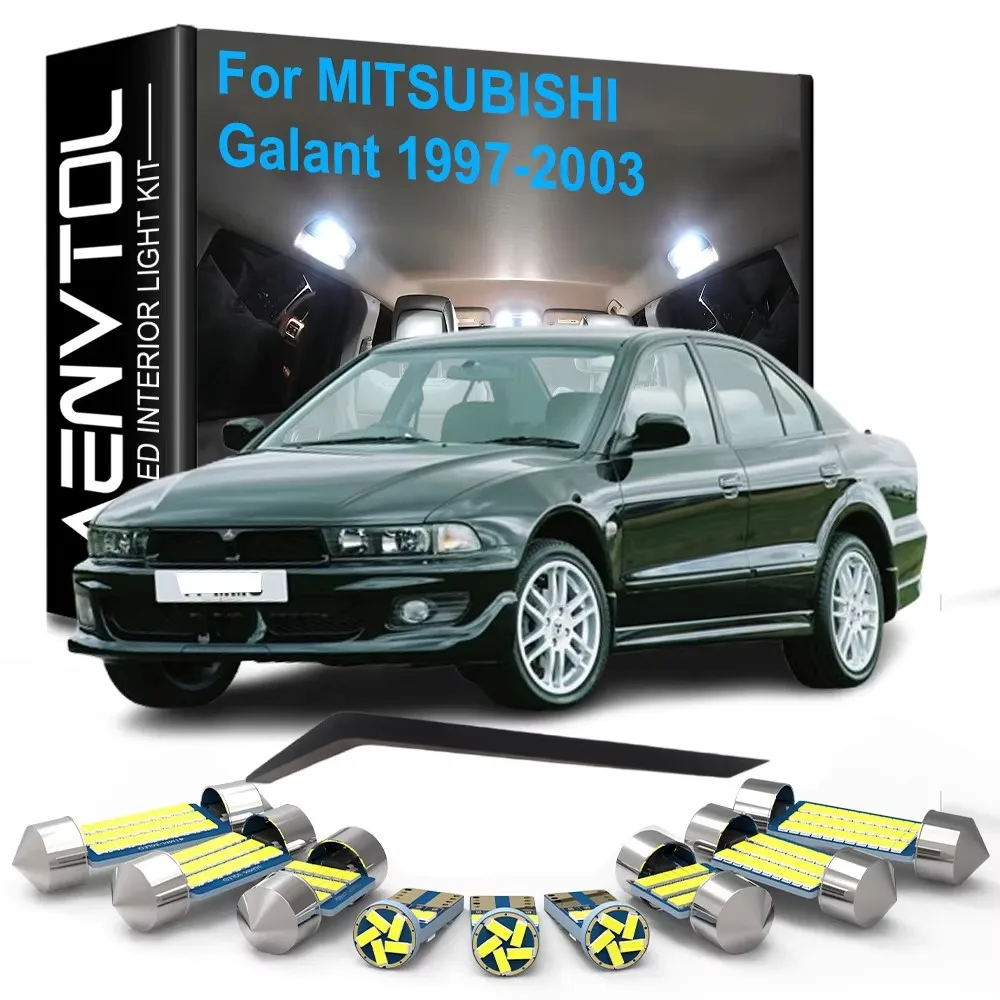 10 قطعة LED أضواء داخلية Canbus لميتسوبيشي جالانت 1997 1998 1999 2000 2001 2002 2003 خريطة السيارة جذع الباب لوحة ترخيص مصابيح