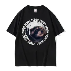 Funny Raccoon Pedro Dancing Meme Tee Shirt Men Women Vintage Cartoon Graphic T-shirt Male Summer Casual 100% Cotton T Shirt Tops