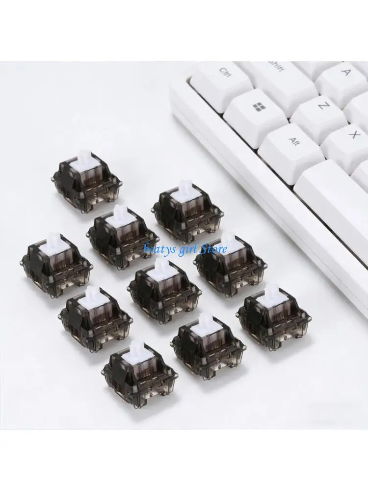 

C7AB Smoky White Switches Smooth Press Feeling Balanced For Long Type Typing