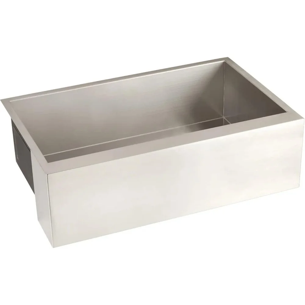 Pia de fazenda de aço inoxidável de 33 polegadas, bacia única com subdercoding absorvente de som, fácil manutenção, panelas e panelas grandes