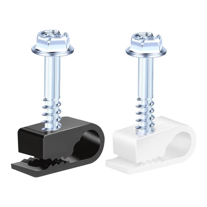 

Cable Management Clips Power Cables Organizers C Type Cable Clips with Screws