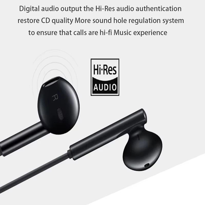 Original HW CM33 Type-c Wired Earphone Volume Control In Ear Sports Headset With Mic For Huawei P50 P40 P30 Pro Mate 20 Nova