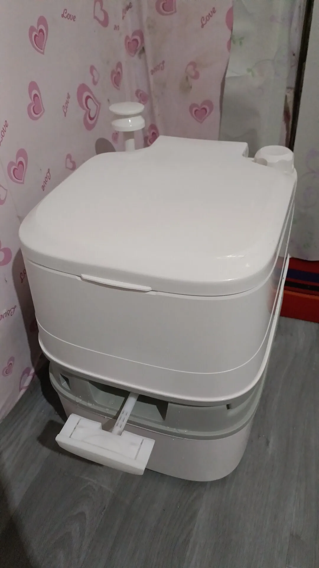 Outdoor RV Camping Toilet 24L Flush Portable Toilet Sewage Display Double Flush Piston Pump