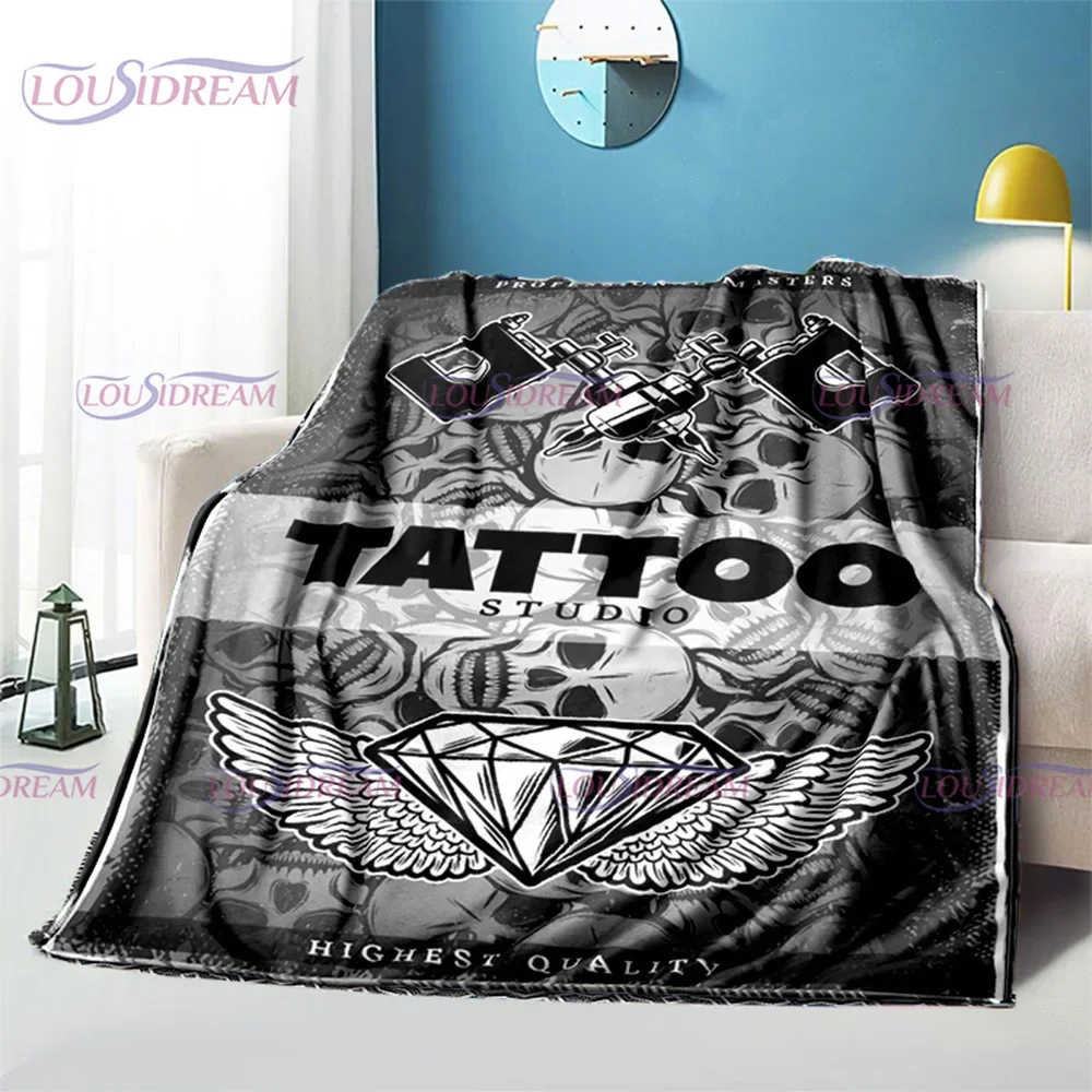 My Tattoo Blanket Throw Blanket All Seasons Home Sofa Decor Cover Nap Blanket Travel Warm Blanket Rose Tattoo Studio Gift