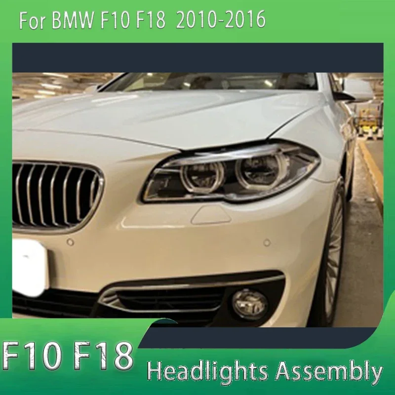Car Front Lights For BMW 5Series F18 F10 2011-2017 Full LED Headlight Assembly DRL Running Signal High and Low Beams Plug Play