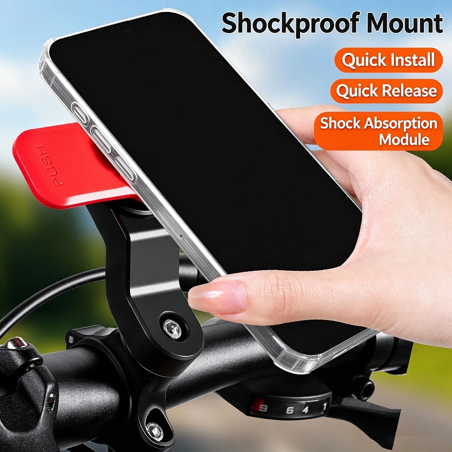 Universal Shockproof Handlebar Phone Mount Secure Cell Phone Holder Multi-purpose Bracket for Motorcycle Bicycle E-Bike Scooter