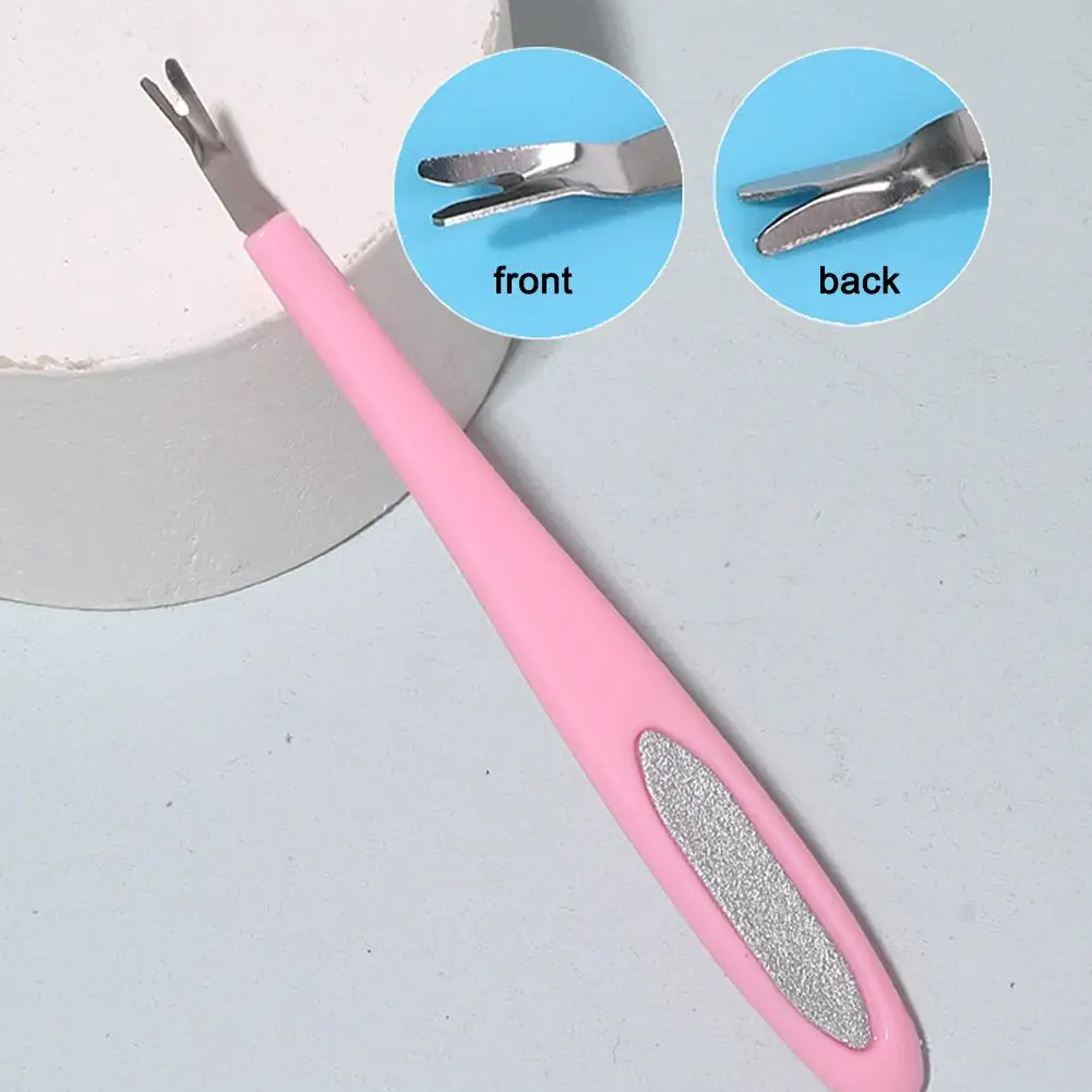 1PC ネイルキューティクルプッシャーペディキュアネイルキューティクルリムーバーツール爪の角質フォークニッパープッシャーマニキュアトリマー