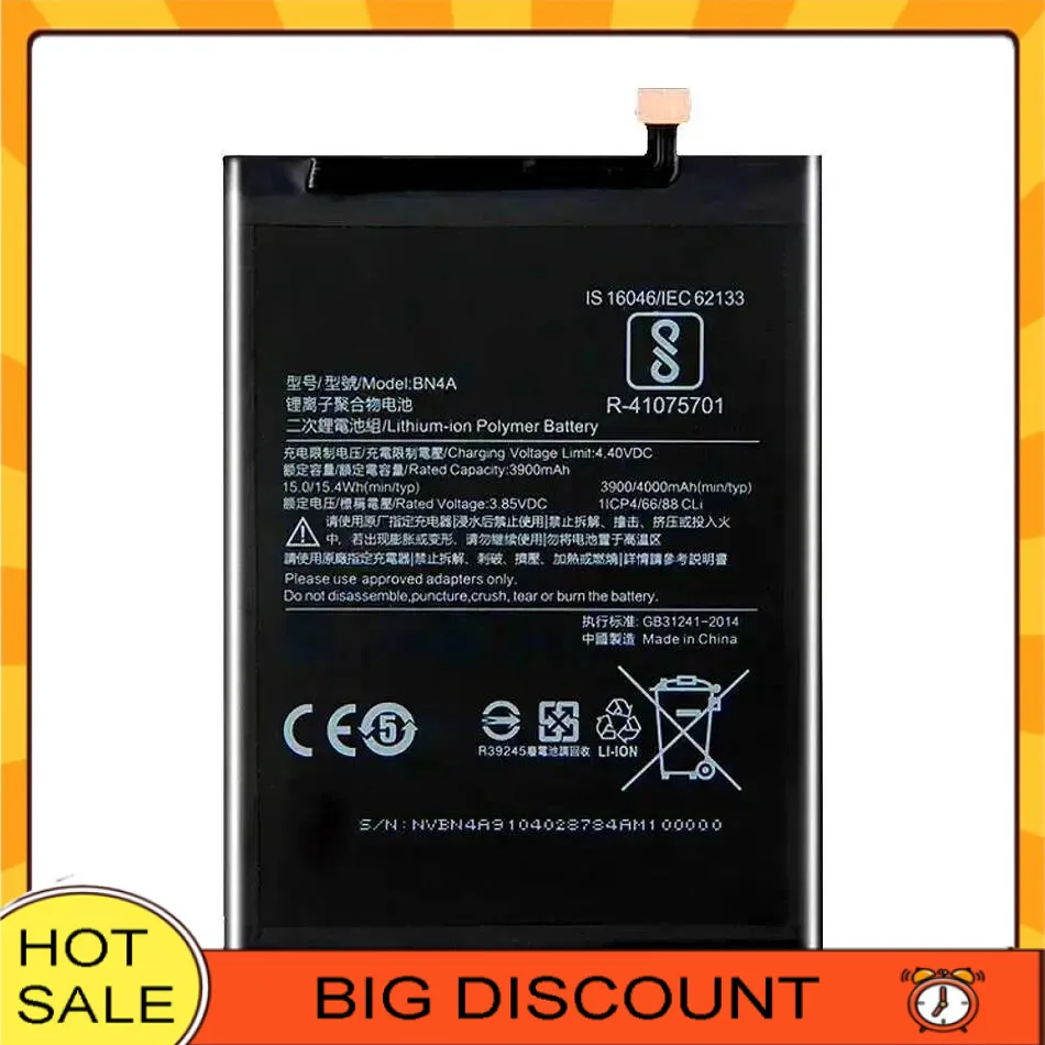 

For Xiaomi Redmi Note 7 Pro M1901F7C BN4A 3900Mah Mobile Phone Battery Reliable Replacement Durable