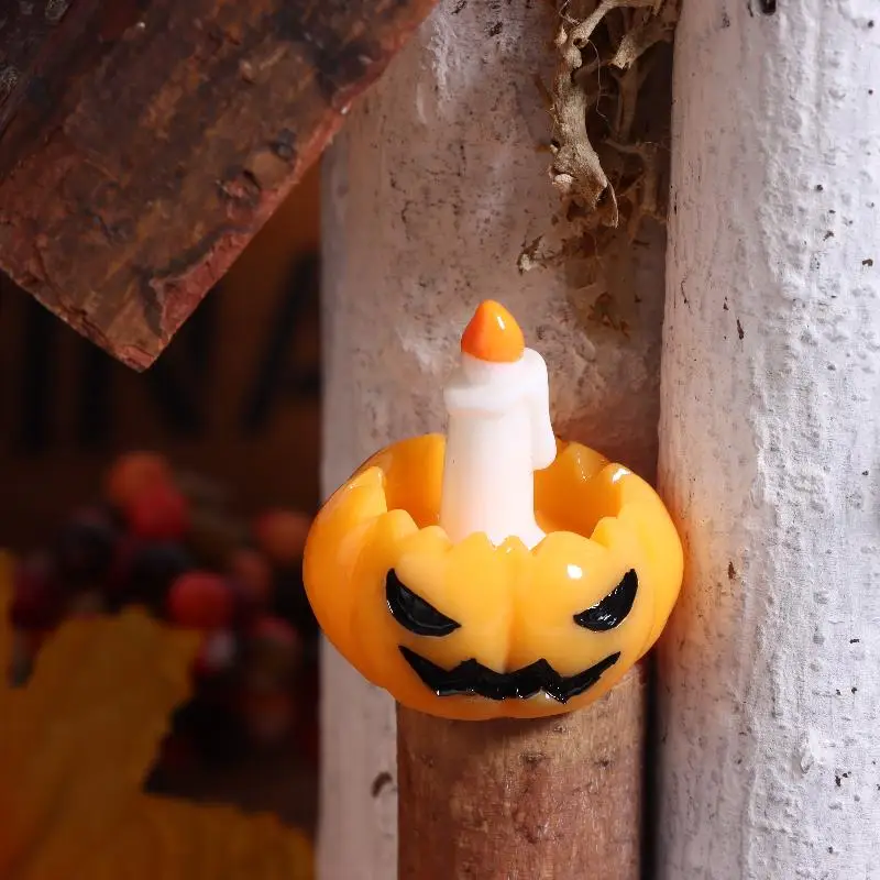 Halloween-Puppenhaus-Dekoration: 3-teilige Kürbislaterne, Kerzenhalter, Miniaturen