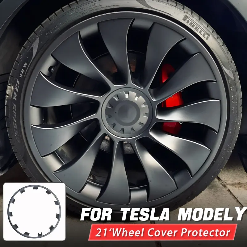 Protección de cubo de rueda de 21 pulgadas para Tesla Model Y Performance, protectores de parche de llanta, cubiertas de rueda ABS, tapacubos 2021, 2022, 2023, 2024