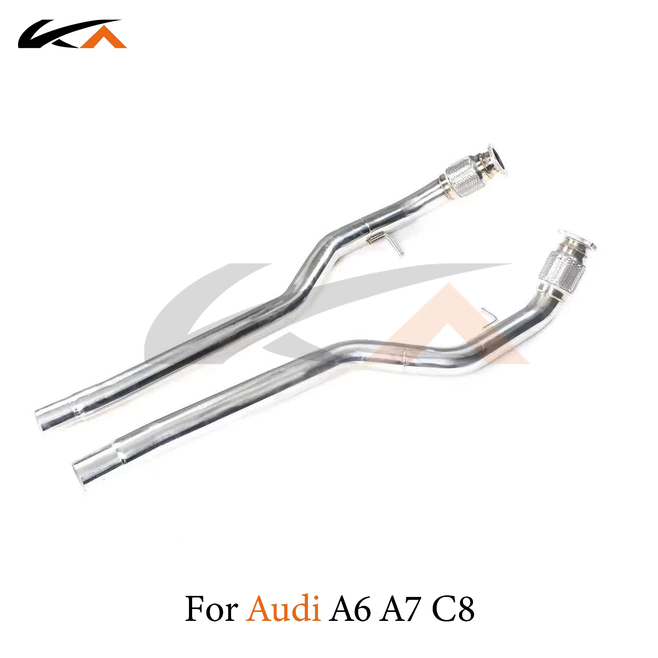 

KA Tuning exhaust system parts stainless front pipe for Audi A6 A7 C8 3.0T straight pipe performance with bellows