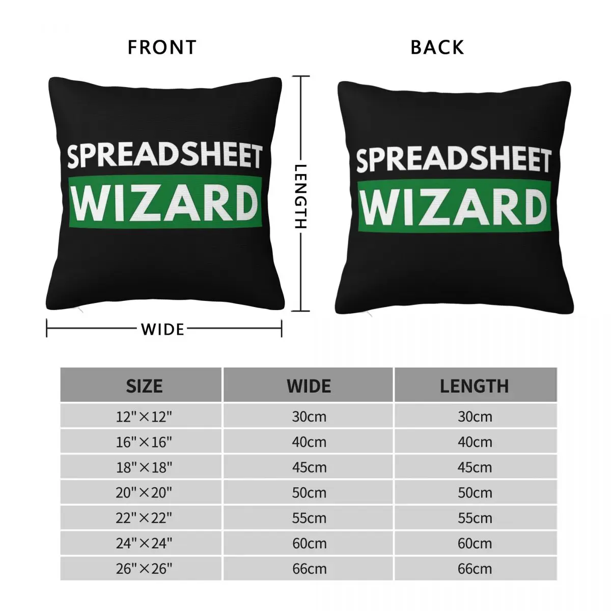 Spreadsheet Wizard Excel Square Pillowcase Polyester Linen Velvet Pattern Zip Decor Bed Cushion Cover