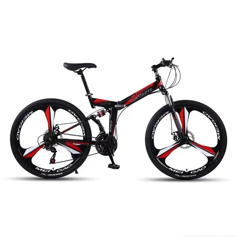 26-Inch 21-Speed Steel Frame Disc Brake Fashion Alloy Single Wheel Folding Bicycle for Immediate Shipping