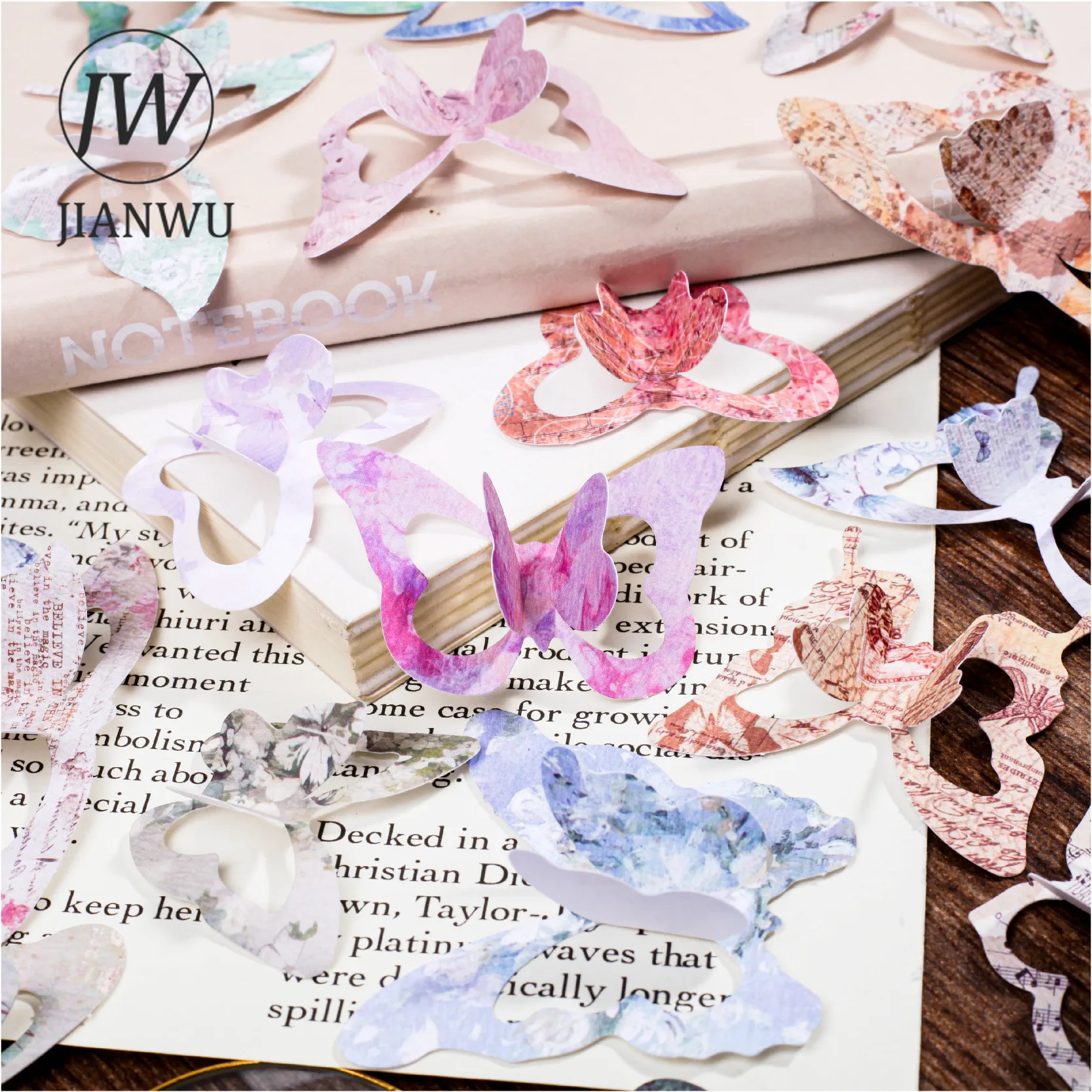 JIANWU Language Series Vintage Flower Butterfly Landscape Collage Scrapbook Material Paper Creative DIY Junk Journal Stationery