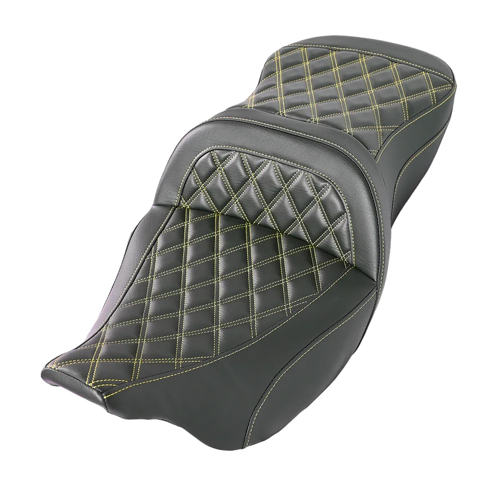 أريكة كبيرة بخياطة ملونة للدراجة النارية و2 جل داخل المقعد لدراجة Harley Touring Street Glide Road Glide Road King 2008-2023 #4