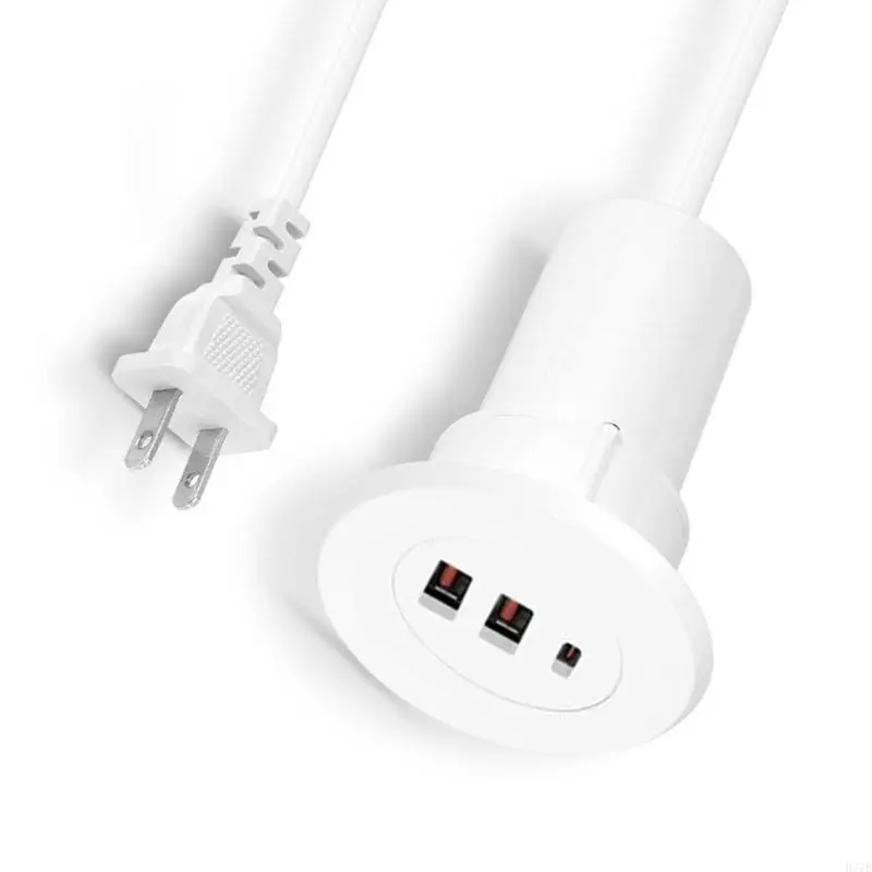 H37B 워크 스테이션에서 빠른 충전을위한 USB 및 유형 C 포트를 갖춘 통합 충전 홀더 스탠드 데스크 홀 충전기