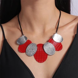 Fashion Choker Necklaces for Women Metal Round Statement Necklace Girls Party Holiday Jewelry Gifts