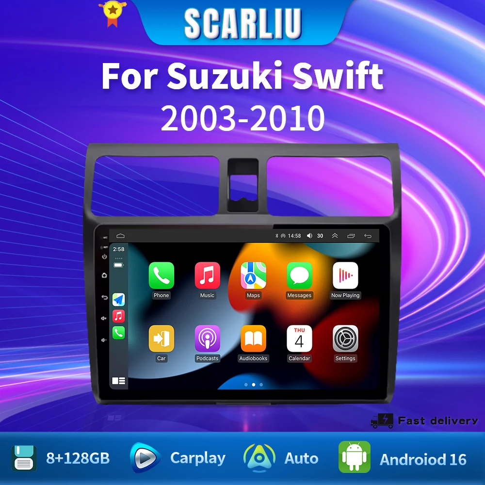 

2din Android 16 Car Radio for Suzuki Swift 2003 - 2006 2007 2008 2009 2010 Multimedia Player Carplay Stereo GPS DVD Head Unit