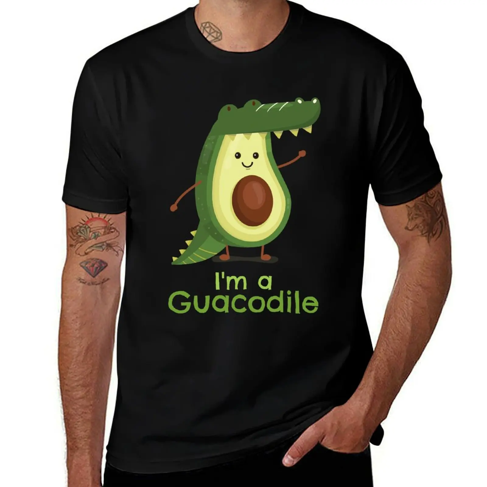 Cute Avocado Guacamole Crocodile Guacodile T-Shirt graphics Funny t-shirts Funny t-shirt mens fashion