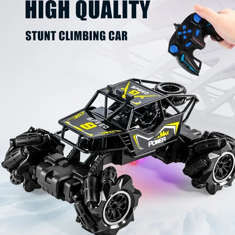 2.4G RC Stunt Car High-speed Cool Lights Remote Control Four-wheel Drive Climbing Racing 360 Degrees Rotaion Vehicle Toys Gifts