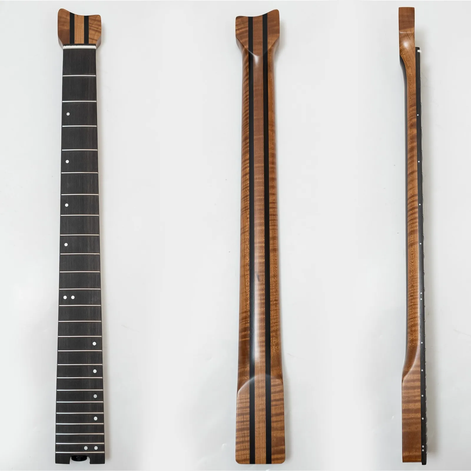 5 Piece Tiger Flame Roasted Maple Headless Guitar Neck Rosewood Fingerboard 24 Stainless Steel Frets 12