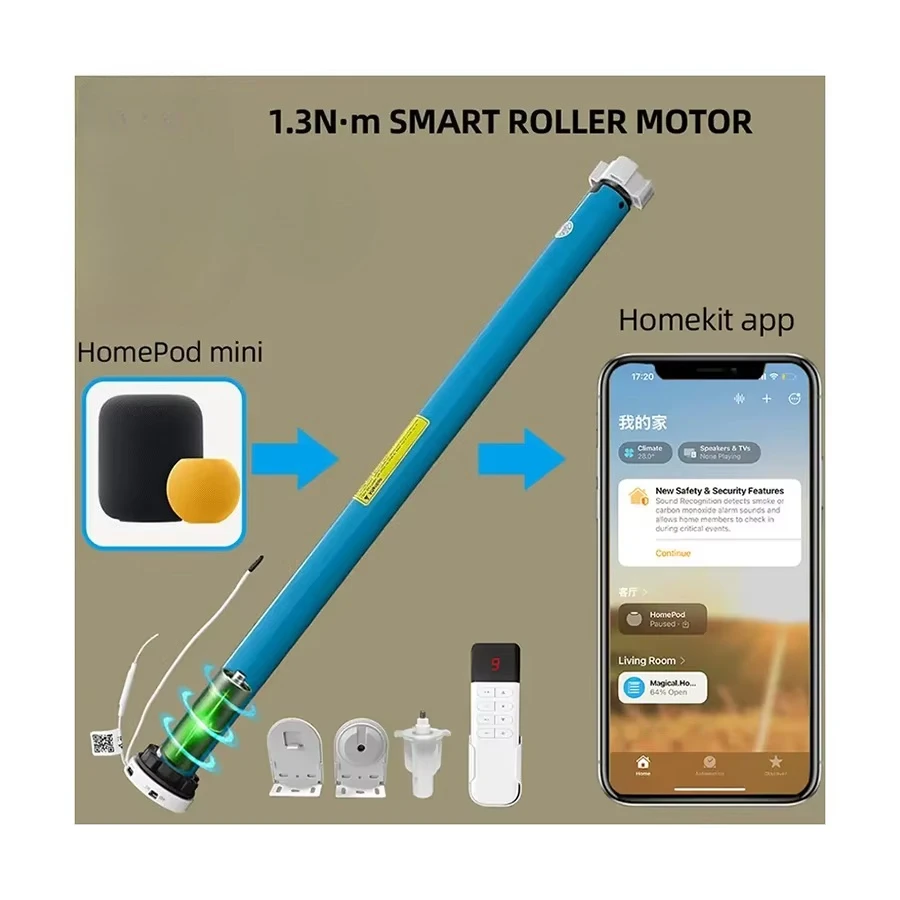 

Matter Over Thread Battery Curtain Motor Electric Smart Blinds Tilt Motor for Zebra Venetian Roller Shades Shutters