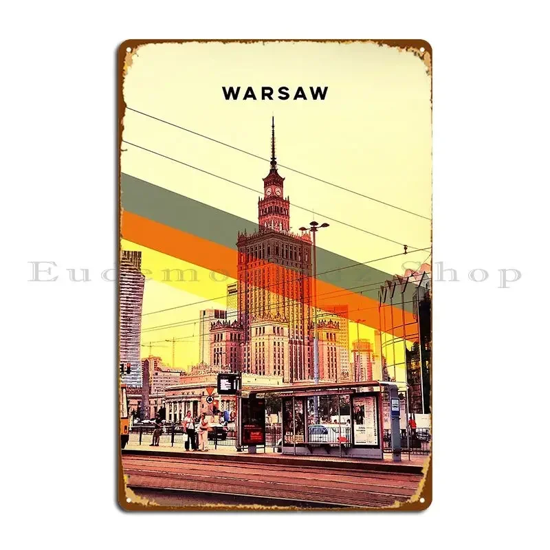 Warsaw Poland Metal Sign Funny Poster Garage Club Design Tin Sign Poster