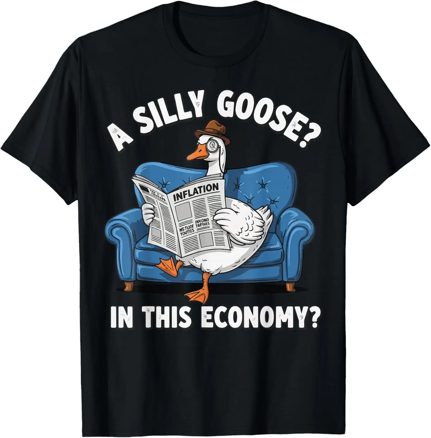 

Silly Goose In This Economy Funny Inflation Meme Graphic Cotton T-Shirt Unisex Casual Short Sleeve Tee