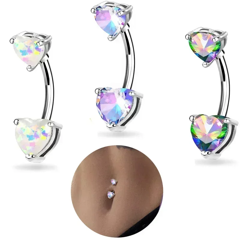 Crystal Navel Nail Ring Alloy Zircon Bar Barbell Drop Flower Dangle Body Piercing Belly Button Rings Men Women Body Jewelry