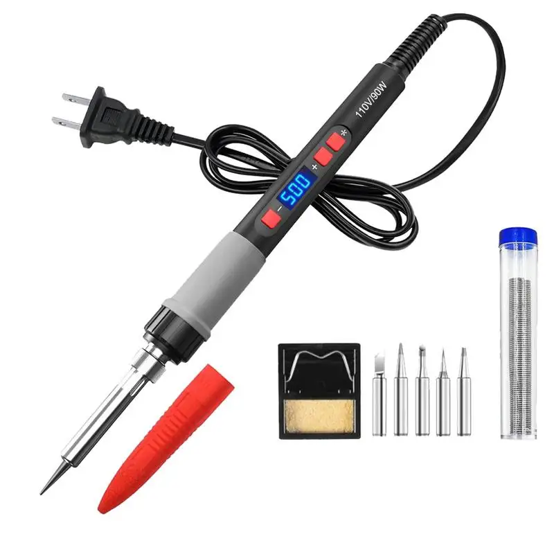 Electric Soldering Iron 90W Soldering Welding Iron Kit Adjustable Temperature LCD Digital Portable Soldering Kit For Enthusiast