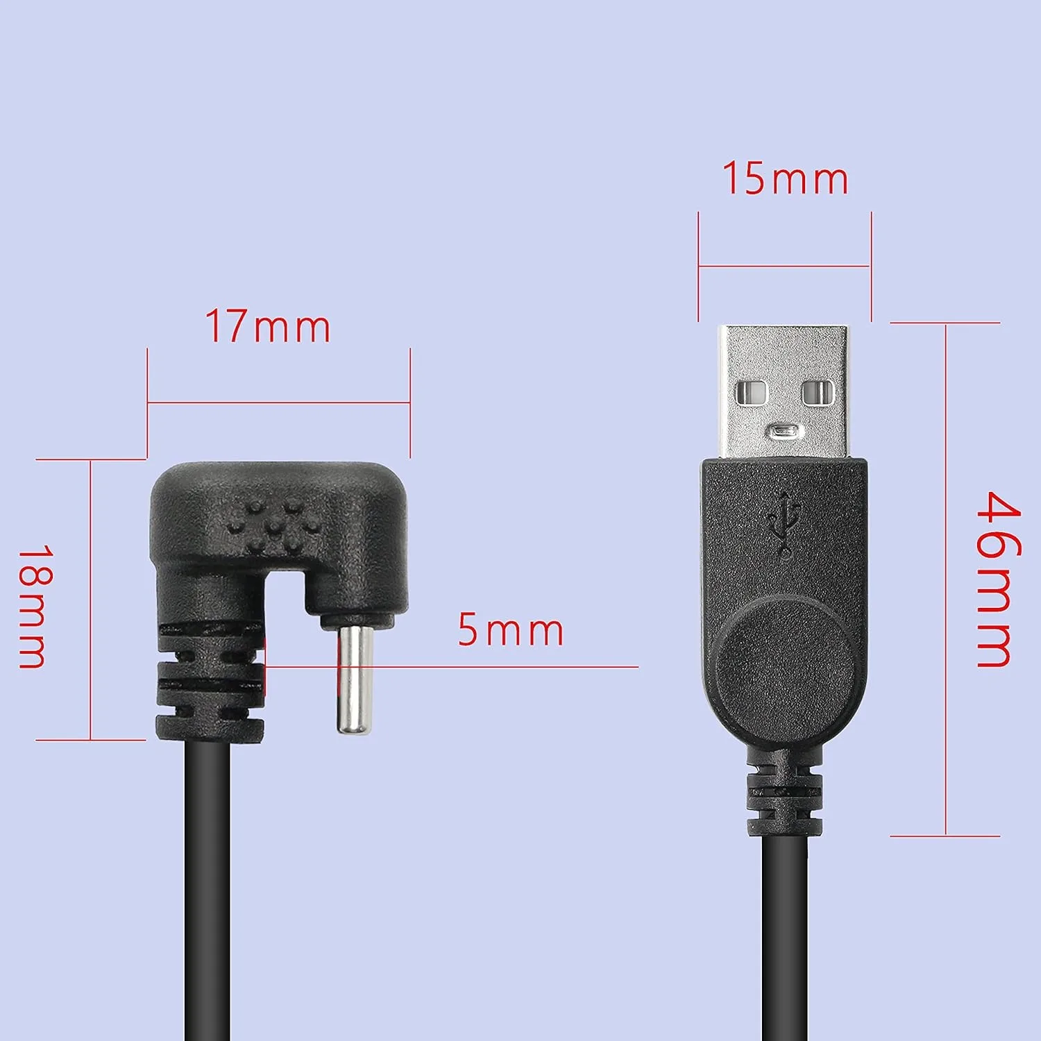 0.3m/1ft Micro-USB to USB 2.0 Data Cable 180 Degree U Shaped Type-C Charging Power Cord for Most Android Mobile Phones Tablets