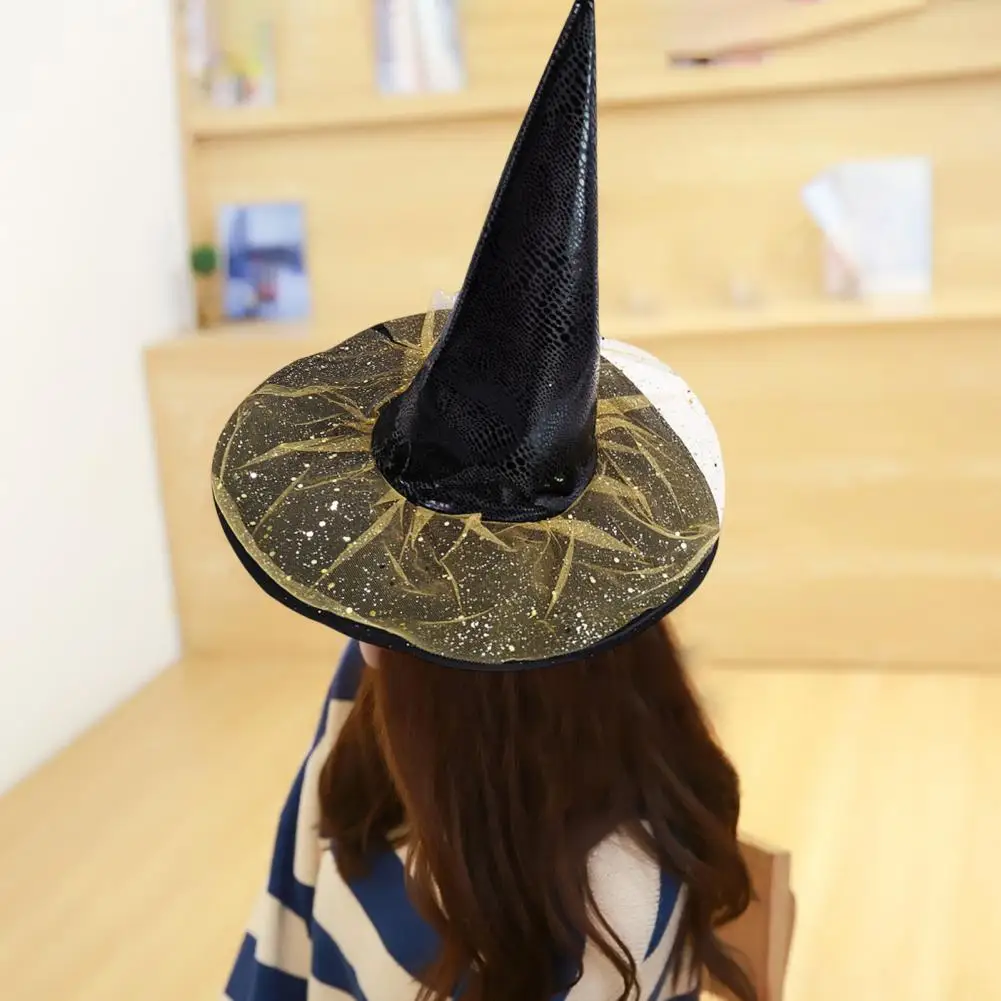 Stylish Witch Headgear Funny Halloween Decoration Cozy Wear Halloween Witch Hat Men Women Headgear