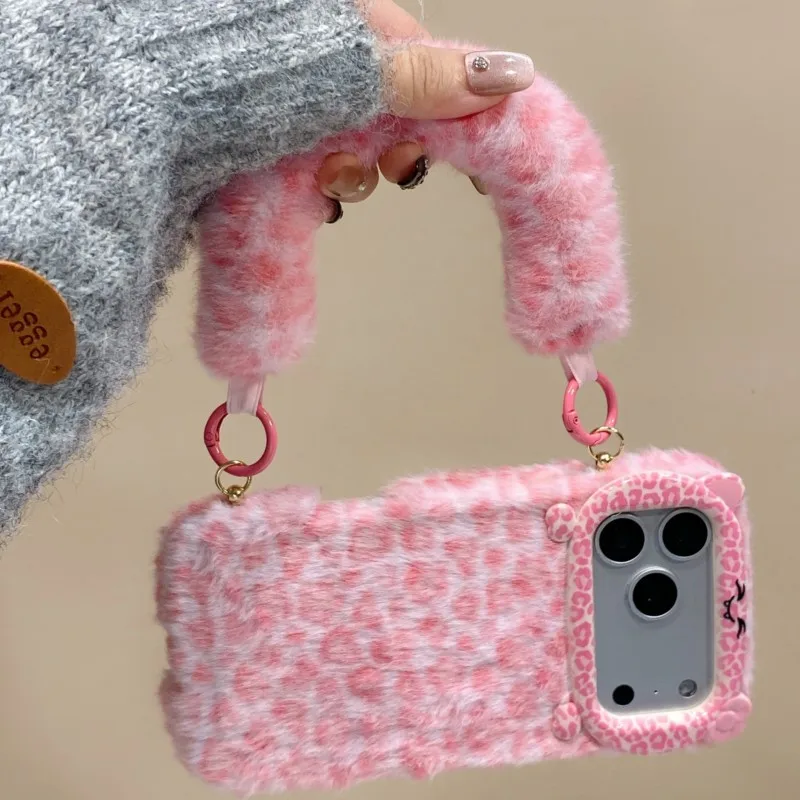 Fashion Leopard Fluffy Fur Case For Galaxy S25 24 23 Ultra 2