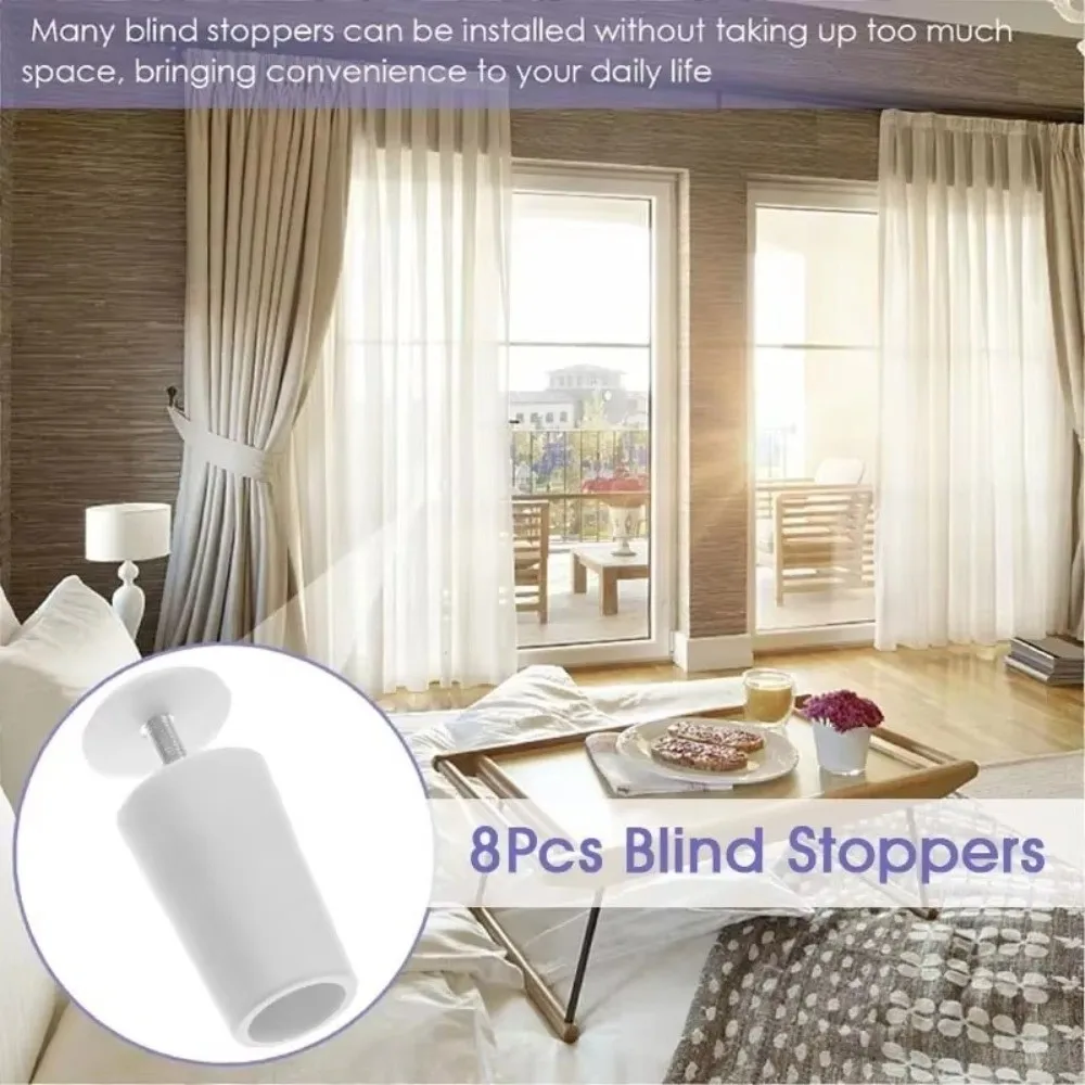 8PCS Plastic Roller Shutter Stops Cylindrical Screw Mounted Roller Blind Stoppers Protective Stop White Shutter Stop Bumpers