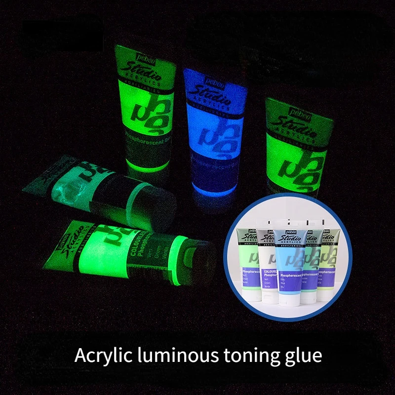 100ml Acrylic Luminous Toning Glue 5 Color Mural Shoes Clothes Graffiti Dye Halloween Painting Creation Art Supplies